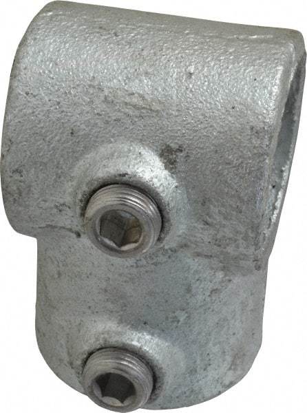 PRO-SAFE - 1-1/4" Pipe, Single Socket Tee, Malleable Iron Tee Pipe Rail Fitting - Galvanized Finish - Industrial Tool & Supply