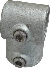 PRO-SAFE - 1-1/4" Pipe, Single Socket Tee, Malleable Iron Tee Pipe Rail Fitting - Galvanized Finish - Industrial Tool & Supply