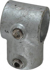 PRO-SAFE - 1-1/2" Pipe, Single Socket Tee, Malleable Iron Tee Pipe Rail Fitting - Galvanized Finish - Industrial Tool & Supply