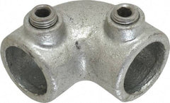 PRO-SAFE - 3/4" Pipe, 90° Elbow, Malleable Iron Elbow Pipe Rail Fitting - Galvanized Finish - Industrial Tool & Supply