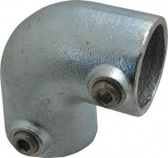PRO-SAFE - 1-1/2" Pipe, 90° Elbow, Malleable Iron Elbow Pipe Rail Fitting - Galvanized Finish - Industrial Tool & Supply