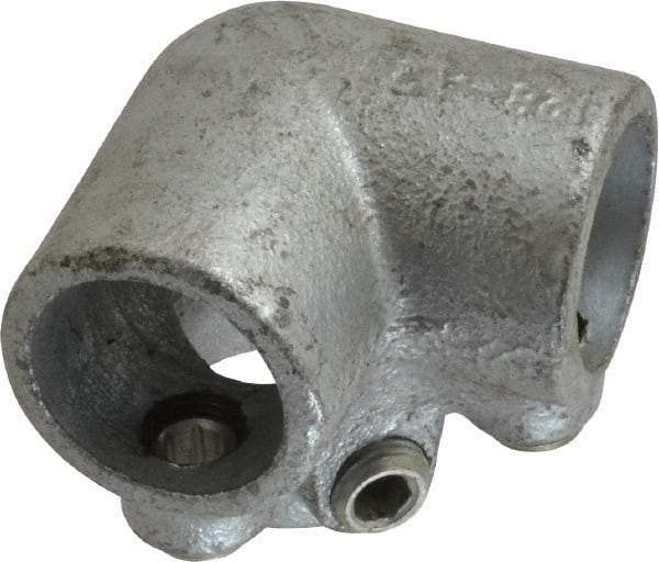PRO-SAFE - 3/4" Pipe, 90° Side Outlet Elbow, Malleable Iron Elbow Pipe Rail Fitting - Galvanized Finish - Industrial Tool & Supply