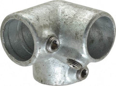 PRO-SAFE - 1" Pipe, 90° Side Outlet Elbow, Malleable Iron Elbow Pipe Rail Fitting - Galvanized Finish - Industrial Tool & Supply