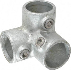 PRO-SAFE - 1-1/4" Pipe, 90° Side Outlet Elbow, Malleable Iron Elbow Pipe Rail Fitting - Galvanized Finish - Industrial Tool & Supply