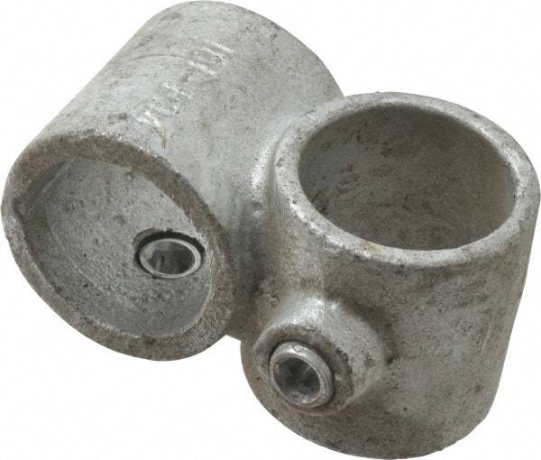 PRO-SAFE - 1" Pipe, Crossover, Malleable Iron Cross Pipe Rail Fitting - Galvanized Finish - Industrial Tool & Supply