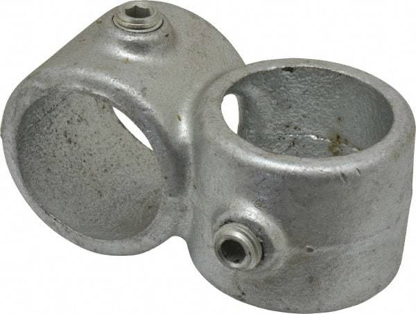 PRO-SAFE - 1-1/4" Pipe, Crossover, Malleable Iron Cross Pipe Rail Fitting - Galvanized Finish - Industrial Tool & Supply