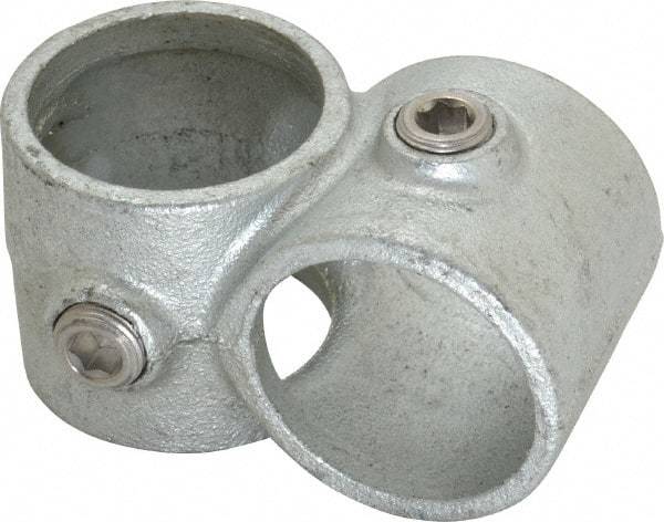 PRO-SAFE - 1-1/2" Pipe, Crossover, Malleable Iron Cross Pipe Rail Fitting - Galvanized Finish - Industrial Tool & Supply