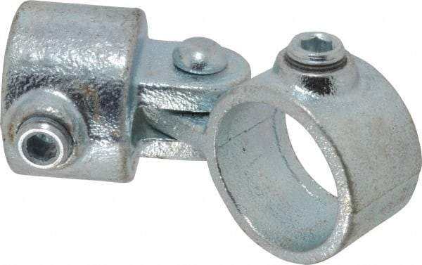 PRO-SAFE - 1-1/4" Pipe, Malleable Iron Swivel Socket Pipe Rail Fitting - Galvanized Finish - Industrial Tool & Supply