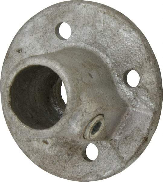 PRO-SAFE - 3/4" Pipe, Medium Flange, Malleable Iron Flange Pipe Rail Fitting - Galvanized Finish - Industrial Tool & Supply