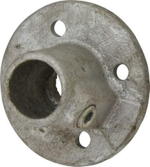 PRO-SAFE - 3/4" Pipe, Medium Flange, Malleable Iron Flange Pipe Rail Fitting - Galvanized Finish - Industrial Tool & Supply
