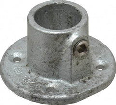 PRO-SAFE - 1" Pipe, Medium Flange, Malleable Iron Flange Pipe Rail Fitting - Galvanized Finish - Industrial Tool & Supply