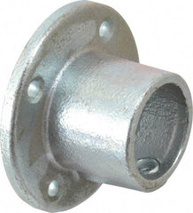 PRO-SAFE - 1-1/2" Pipe, Medium Flange, Malleable Iron Flange Pipe Rail Fitting - Galvanized Finish - Industrial Tool & Supply