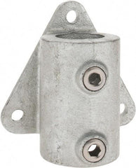 PRO-SAFE - 1-1/2" Pipe, Wall Mount Flange, Malleable Iron Flange Pipe Rail Fitting - Galvanized Finish - Industrial Tool & Supply