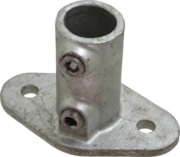PRO-SAFE - 3/4" Pipe, Railing Flange, Malleable Iron Flange Pipe Rail Fitting - Galvanized Finish - Industrial Tool & Supply