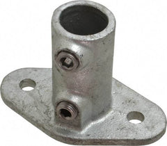 PRO-SAFE - 3/4" Pipe, Railing Flange, Malleable Iron Flange Pipe Rail Fitting - Galvanized Finish - Industrial Tool & Supply