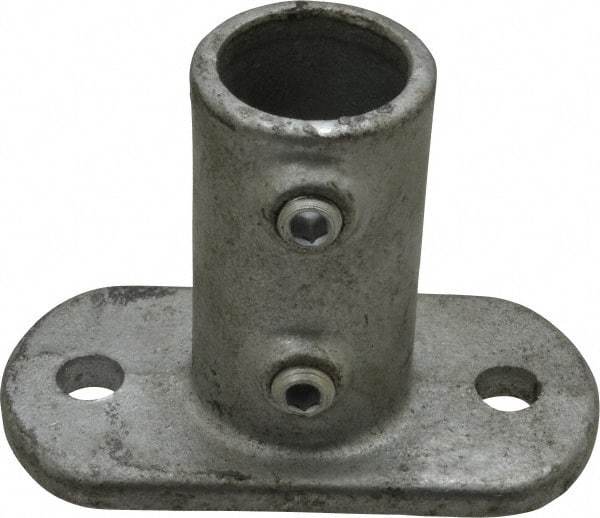 PRO-SAFE - 1" Pipe, Railing Flange, Malleable Iron Flange Pipe Rail Fitting - Galvanized Finish - Industrial Tool & Supply