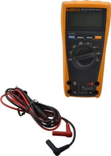Fluke - 175 ESFP, CAT IV, CAT III, 1,000 VAC/VDC, Digital True RMS Auto Ranging Manual Ranging Multimeter - 50 mOhm, Measures Voltage, Capacitance, Current, Frequency, Resistance - Industrial Tool & Supply