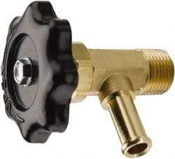 Parker - Hose I.D. x MNPTF End Connection Brass Truck Valve - 2-3/4" OAL, 5/8 x 3/8" Pipe - Industrial Tool & Supply