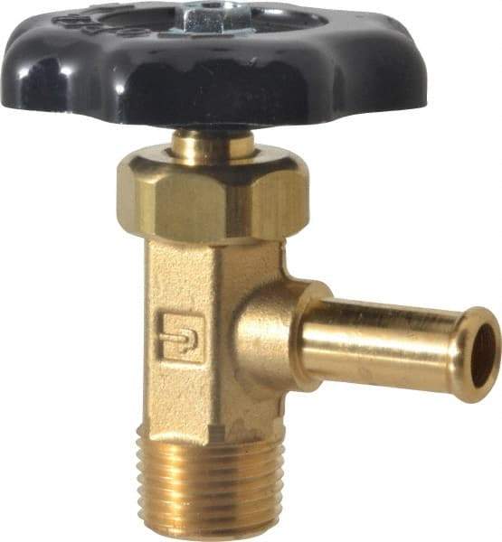 Parker - Hose I.D. x MNPTF End Connection Brass Truck Valve - 2.35" OAL, 3/8" Pipe - Industrial Tool & Supply