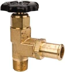 Parker - Hose I.D. x MNPTF End Connection Brass Truck Valve - 3.73" OAL, 3/4 x 1/2" Pipe - Industrial Tool & Supply
