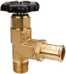 Parker - Hose I.D. x MNPTF End Connection Brass Truck Valve - 3.73" OAL, 3/4 x 1/2" Pipe - Industrial Tool & Supply