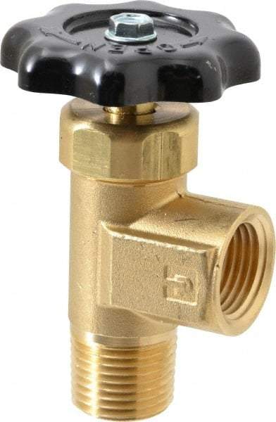 Parker - FNPTF x MNPTF End Connection Brass Truck Valve - 3.15" OAL, 1/2" Pipe - Industrial Tool & Supply