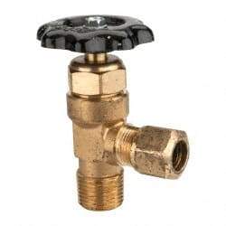 Parker - Tube (NTA) x MNPTF End Connection Brass Truck Valve - 3.28" OAL, 1/2" Pipe - Industrial Tool & Supply