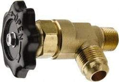 Parker - Flare x MNPTF End Connection Brass Truck Valve - 3.28" OAL, 1/2" Pipe - Industrial Tool & Supply