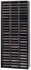 Safco - 32-1/4" Wide x 75" High x 13-1/2" Deep Steel Document Organizer - 72 Compartments, Black, 9-3/4" Wide x 2-1/2" High x 12-1/2" Deep Compartment - Industrial Tool & Supply