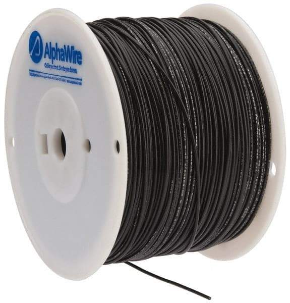 Alpha Wire - 16 AWG, 1 Strand, 305 m OAL, Tinned Copper Hook Up Wire - Black PVC Jacket, 0.083" Diam - Industrial Tool & Supply
