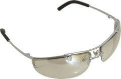 3M - Indoor/Outdoor Mirror Lenses, Framed Safety Glasses - Anti-Fog, Scratch Resistant, Silver Metal Frame, Adjustable Temples, Size Universal, Wrap Around - Industrial Tool & Supply