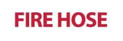 NMC - Fire Hose, Plastic Fire Sign - 12" Wide x 4" High, Glow-in-the-Dark - Industrial Tool & Supply