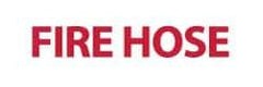 NMC - Fire Hose, Plastic Fire Sign - 12" Wide x 4" High, Glow-in-the-Dark - Industrial Tool & Supply