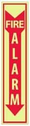 NMC - Fire Alarm, Plastic Fire Sign - 4" Wide x 18" High, Glow-in-the-Dark - Industrial Tool & Supply