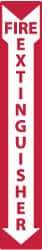 NMC - Fire Extinguisher, Plastic Fire Sign - 4" Wide x 24" High, Glow-in-the-Dark - Industrial Tool & Supply