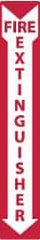 NMC - Fire Extinguisher, Plastic Fire Sign - 4" Wide x 24" High, Glow-in-the-Dark - Industrial Tool & Supply