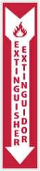 NMC - Extinguisher, Pressure Sensitive Vinyl Fire Sign - 4" Wide x 18" High - Industrial Tool & Supply