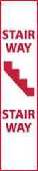 NMC - Stairway - Stairway, Pressure Sensitive Vinyl Fire Sign - 4" Wide x 18" High, Glow-in-the-Dark - Industrial Tool & Supply