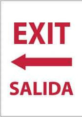 NMC - Exit, Pressure Sensitive Vinyl Exit Sign - 14" Wide x 20" High, English/Spanish - Industrial Tool & Supply