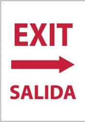 NMC - Exit, Pressure Sensitive Vinyl Exit Sign - 14" Wide x 20" High, English/Spanish - Industrial Tool & Supply