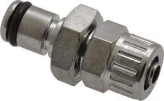 CPC Colder Products - 1/4" Outside Diam, Chrome Plated Brass Push-to-Connect Male Connector - 250 Max psi, Buna Nitrile O-Ring - Industrial Tool & Supply