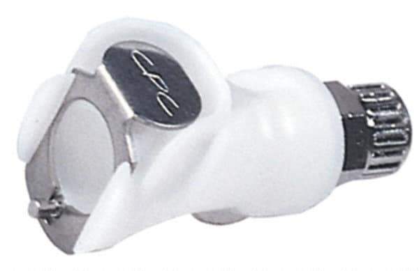 CPC Colder Products - 1/4" OD, Acetal Push-to-Connect Male Connector - 120 Max psi, White - Industrial Tool & Supply