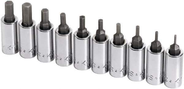 SK - 10 Piece 1/4" Drive Inch Hex Bit Socket Set - 1/16 to 1/4" Hex - Industrial Tool & Supply