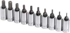SK - 10 Piece 1/4" Drive Inch Hex Bit Socket Set - 1/16 to 1/4" Hex - Industrial Tool & Supply