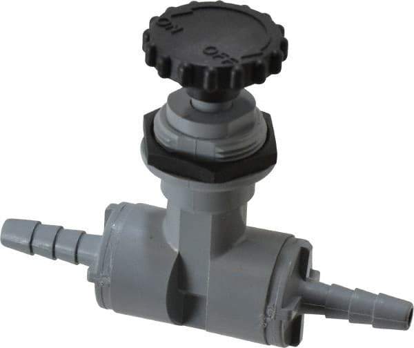 Specialty Mfr - 1/4" Pipe, Inline Needle Valve - EPDM Seal, Barbed x Barbed Ends, PVC Valve, 125 Max psi - Industrial Tool & Supply