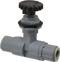 Specialty Mfr - 3/8" Pipe, Inline Needle Valve - EPDM Seal, Push To Connect x Push To Connect Ends, PVC Valve, 125 Max psi - Industrial Tool & Supply