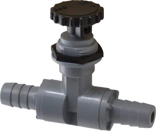 Specialty Mfr - 1/2" Pipe, Inline Needle Valve - EPDM Seal, Barbed x Barbed Ends, PVC Valve, 125 Max psi - Industrial Tool & Supply