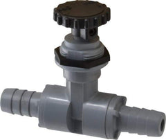 Specialty Mfr - 1/2" Pipe, Inline Needle Valve - EPDM Seal, Barbed x Barbed Ends, PVC Valve, 125 Max psi - Industrial Tool & Supply
