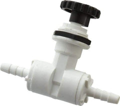 Specialty Mfr - 1/4" Pipe, Inline Needle Valve - PTFE Seal, Barbed x Barbed Ends, Polypropylene Valve, 125 Max psi - Industrial Tool & Supply