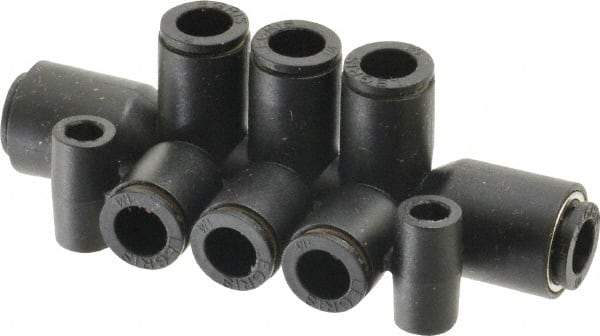Legris - Nylon Push-to-Connect Tube Double Multiple Tee with Mounting Holes - 290 Max psi, Black - Industrial Tool & Supply